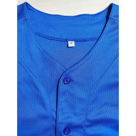 Men'S #53 Blue Baseball Jersey, Classic Retro Letter Embroidery Design Breathable Short Sleeve T-Shirt For Training Competition