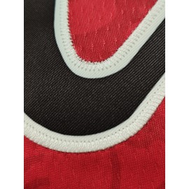 Mens #91 Red Basketball Sports Jersey, Breathable Sleeveless Pattern Embroidery Sweatshirt Training Competition Sports Uniforms Suitable for Summer