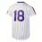 Letter And Number 18 Embroidery, Men'S Striped Short Sleeve V-neck Baseball Jersey, Comfy Top For Training And Competition