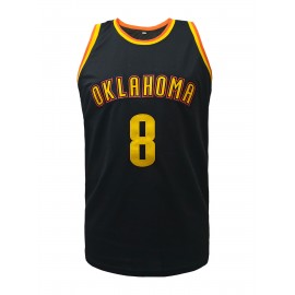 Mens #8 Black Basketball Sports Jersey, Breathable Sleeveless Pattern Embroidery Sweatshirt Training Competition Sports Uniforms Suitable For Summer