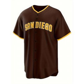 Men'S SANDIEGO #23 Baseball Jersey, Classic Retro Letter Embroidery Design Breathable Short Sleeve T-Shirt For Training Competition