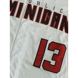 Men'S #13White Baseball Sweatshirt Suitable For Training Team Sports Competitions In Spring, Summer, And Autumn SizeS-XXXL