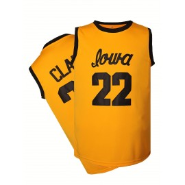 Stitched 22 Yellow Basketball Sports Jersey, Sleeveless Basketball Jersey