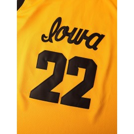 Stitched 22 Yellow Basketball Sports Jersey, Sleeveless Basketball Jersey