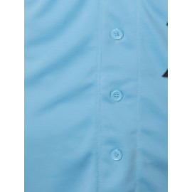 Men'S # 29 Blue Embroidered Baseball Shirt Suitable For Training And Casual Wear Durable Polyester S-3XL