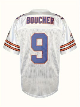 Men's White # 9 Embroidered Rugby Jersey, Activity Breathable V-neck Short Sleeved Uniform American Football Shirt, Used For Training Matches, Festivals, Parties, Outdoor Sports