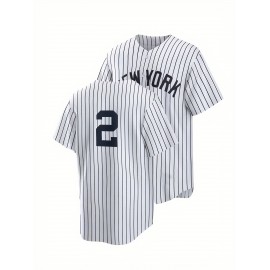 Men's Retro Baseball Jersey #2 - V-Neck Button-Up, Lightweight Polyester, Loose Fit for Team Sports & Casual Wear, Machine Washable, All-Season Comfort, Outdoor Activity Apparel, Sporty Vneck Style, Durable Sportswear