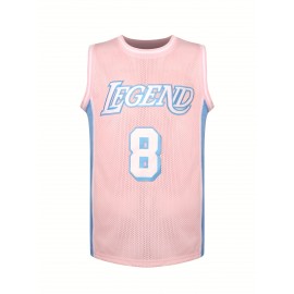 Pink & Blue Men'S Basketball Jersey - #8-24 100% Polyester Sleeveless Sports Uniform - Round Neckline, Machine Washable, Athletic Apparel24 SoldSold BySportCrest