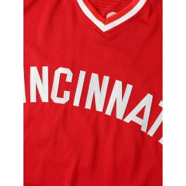 Men's #14 Red Embroidered Baseball Jersey