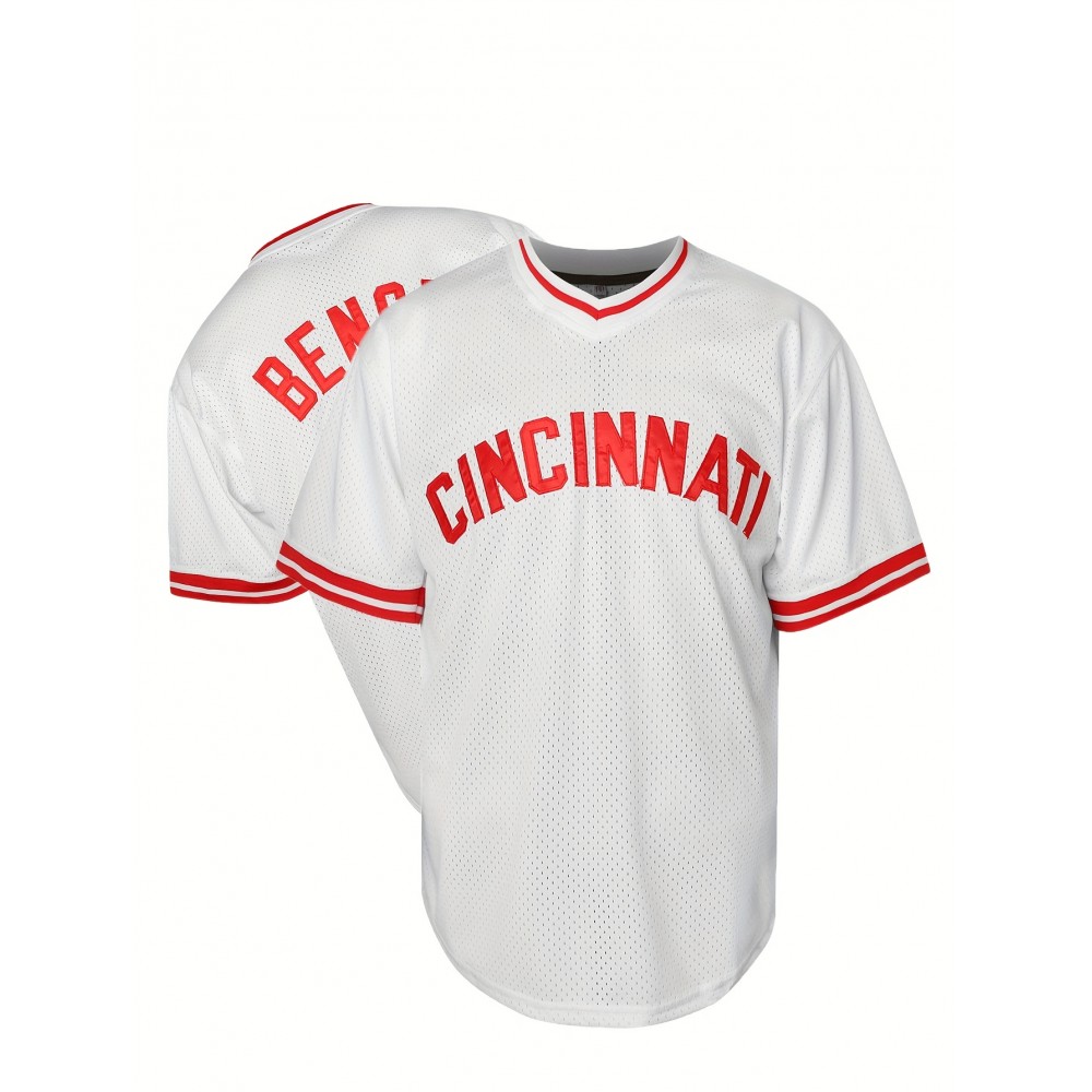 Men's #5 White Embroidered Baseball Jersey