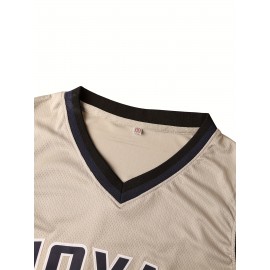 Number 3 Polyester V-Neck Men'S Basketball Jersey