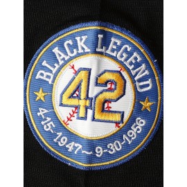 Men's #42 Black Loose Fit Baseball Jersey - V-Neck Button-Up Shirt with Pinstripe Design for Training, Sports & Casual Wear (Sizes S-3XL)