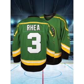 Men'S #3 Embroidery Ice Hockey Jersey, Vintage Stripe V Neck Long Sleeve Uniform Hockey Shirt For Training Competition Festival Party Gift