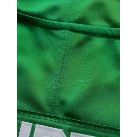 Men'S Embroidered #62 Green Football Jersey, Polyester V-neck Sports Jersey, Slight Stretch Knit Fabric, Loose Fit, for Casual, Running, Training, Hiking, Adult & Teen, Four Seasons Wear