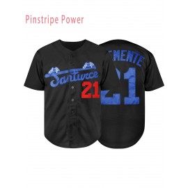 Men'S # 21 Baseball Jersey Breathable Button V-neck Loose Fit Suitable For Training, Games, And Casual Wear S-3XL Striped Sweatshirt Durable Embroidery