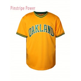 Men'S # 33 Yellow Sewing V-neck Baseball Shirt Polyester Knitted Fabric Loose Fit Button Closure Casual Sports Top Suitable For Team Sports Fishing Hiking Running Cycling Perfect For Party Beach Summer Activities Size S-3XL