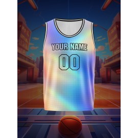 Customizable Kids Basketball Vest, Polyester 100% Knit Fabric, Breathable & Washable, Loose Fit Sports Vest for Boys & Girls, Ideal for Training, Parties, Outdoor Activities - Spring/Summer/Fall
