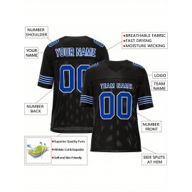 Customizable Football Jersey - Personalized Team & Number, V-Neck, Short Sleeve, Breathable Fabric for Outdoor Sports & Casual Wear, Custom Football Jersey, Summer Sports Apparel, Sporty Design, Comfortable Fit