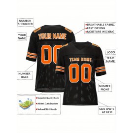 Customizable Football Jersey - Personalized Team & Number, V-Neck, Short Sleeve, Breathable Fabric for Outdoor Sports & Casual Wear, Custom Football Jersey, Summer Sports Apparel, Sporty Design, Comfortable Fit