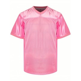 Customizable Football Jersey - Personalized Team & Number, V-Neck Short Sleeve, Breathable Fabric, Perfect for Sports & Casual Wear, Summer Sports Apparel, Sporty Clothing, Comfortable Fit