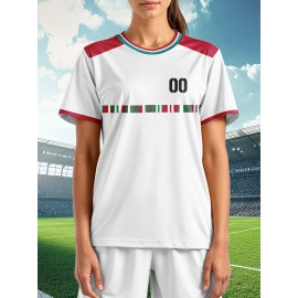Customized large-sized football jerseys for women, personalized names and numbers, comfortable fit, soft fabric for outdoor sports