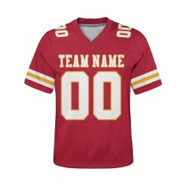 Customizable Plus Size Football Shirt for Women - Personalized Name & Number, V-Neck Short Sleeve, Breathable Summer Sports Jersey, Los Angeles City Team Gift, Football Jersey, Casual Wear, Sporty Design, Comfortable Fit, PLUS SIZE