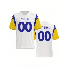 Women's Custom Football Jersey - Personalized Soccer-like sportswear, V-Neck Non-Stretch Tee, Team & Number Customization, Dark Green & Black Color Block for Football, Soccer, Casual Sports - Plus-Size Athletic Shirt, Comfortable Fit