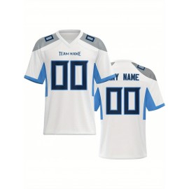 Women's Custom Football Jersey - Personalized Soccer-like sportswear, V-Neck Non-Stretch Tee, Team & Number Customization, Dark Green & Black Color Block for Football, Soccer, Casual Sports - Plus-Size Athletic Shirt, Comfortable Fit