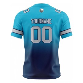 Custom Team Football jersey, Personalized Name& Number, Button-Up V-Neck Shirt, Soft Polyester for Training, Matches, and Team Activities