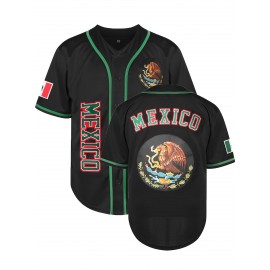 Men'S Mexico Embroidered Baseball Jersey