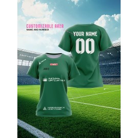 Customized large-sized football jerseys for women, personalized names and numbers, comfortable fit, soft fabric for outdoor sports