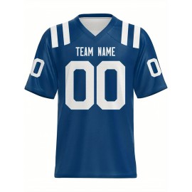 Women's Custom Football Jersey - Personalized Soccer-like sportswear, V-Neck Non-Stretch Tee, Team & Number Customization, Dark Green & Black Color Block for Football, Soccer, Casual Sports - Plus-Size Athletic Shirt, Comfortable Fit