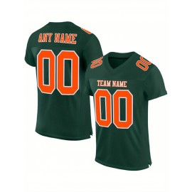 Customizable Plus Size Women'S Football Jersey - Personalized Team & Number, V-Neck, Breathable Non-Stretch Fabric, Red/White/Blue Striped Design for Sports & Casual Wear, Sports Jersey, Summer Sports Apparel, Sporty Aesthetic, Comfortable Fit